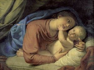 Maria Amabilis - Die Madonna Den Jesusknaben Liebkosend by Pierre Joseph Celestin Francois