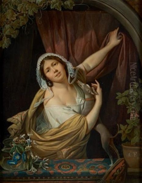 Jeune Femme Au Petit Chien - view 1