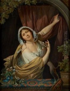 Jeune Femme Au Petit Chien by Pierre Joseph Celestin Francois