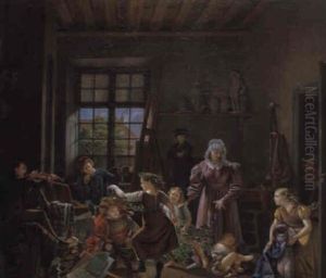 Rejouissance Dans L'atelier by Pierre Joseph Celestin Francois