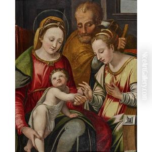Heilige Familie Mit Johannesknabe Und Heiliger Katharina Von Alexandrien by Innocenzo di Pietro (da Imola) Francucci
