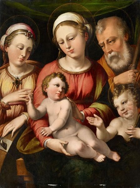 The Mystical Marriage Of Saint Catherine by Innocenzo di Pietro (da Imola) Francucci