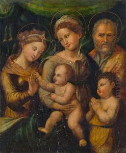 Mystische Vermahlung Der Hl. Katharina by Innocenzo di Pietro (da Imola) Francucci
