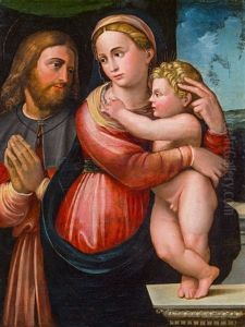 Madonna Mit Kind Und Hl. Rochus by Innocenzo di Pietro (da Imola) Francucci