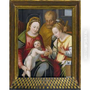 Die Mystische Vermahlung Der Heiligen Katharina by Innocenzo di Pietro (da Imola) Francucci