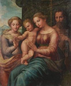 The Mystic Marriage Of Saint Catherine by Innocenzo di Pietro (da Imola) Francucci