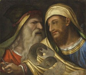 Two Philosophers Holding A Scroll by Niccolo Frangipane