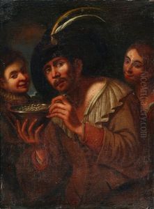 Figure Scene With Three Men by Niccolo Frangipane