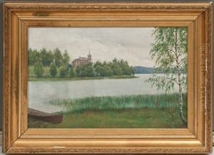 A Villa In A Summer Landscape by Felix Frang-Pahlama