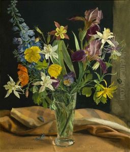 Blumenstrauss In Einer Glasvase by Hans Frank