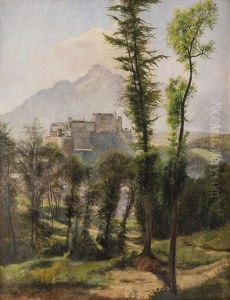 Blick Auf Die Feste Hohensalzburg Und Untersberg by Hans Frank