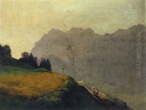 Abendsonne In Den Ennstalerbergen by Hans Frank
