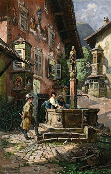 Am Floriansbrunnen In Klausen/sudtirol - view 1