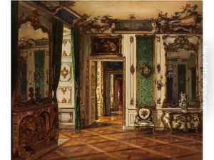 Das Grune Kurfurstenzimmer In Der Munchner Residenz by Josef Egon Frank