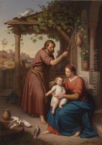 Maria Und Josef Mit Dem Jesusknaben by Julius Frank