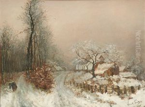 Fagoteuse Dans Un Chemin Enneige