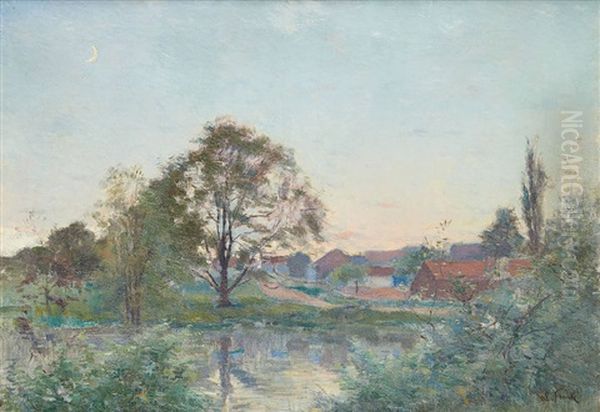 Lever De Lune Sur L'etang - view 1