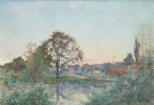 Lever De Lune Sur L'etang by Lucien Frank