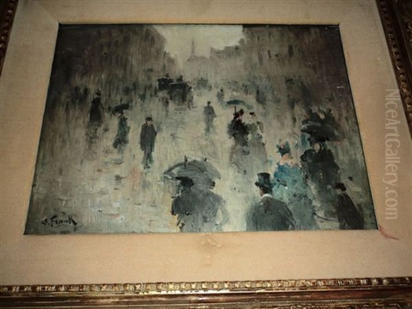 Paris Sous La Pluie. Promeneurs Et Elegantes - view 1