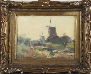 Moulin Dans Un Paysage by Lucien Frank