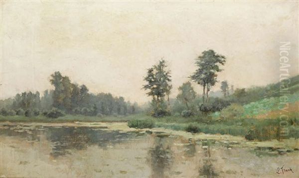 Paysage Accidente Avec Arbres Au Bord De L'eau - view 1