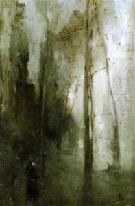 Bord D'etang Dans La Brume by Lucien Frank