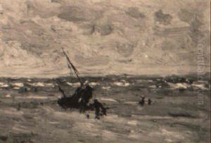 Barque De Peche Echouee by Lucien Frank