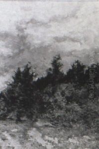 Landscape With Stormy Sky by Lucien Frank