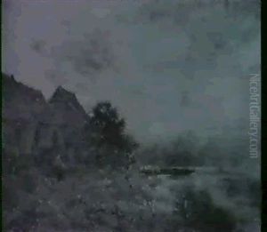 Etang Au Coucher De Soleil by Lucien Frank