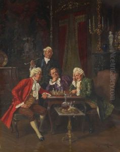 Beim Schachspiel by Albert Joseph Franke