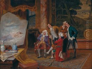 Die Kunstliebhaber by Albert Joseph Franke