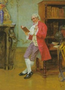Rokoko-herr Bei Der Lekture In Der Bibliothek by Albert Joseph Franke