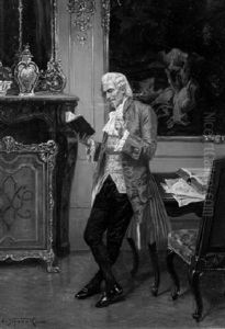 Schlosinterieur Mit Lesendem Kavalier