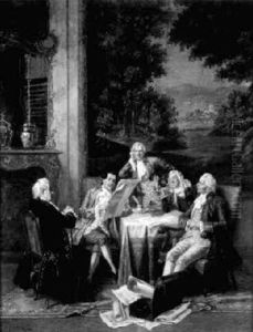 Interieur Mit Einer Szene Aus Der Rokokozeit by Albert Joseph Franke