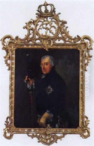 Friedrich Ii. Kniestuck Mit Dreispitz Und Umhangendem Stock In Der Rechten Hand - view 1