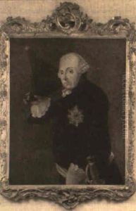 Friedrich Ii. Von Preusen Seinen Hut Luftend by Johann Heinrich Christian Franke