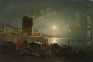 View Of The Maiden Tower In Baku by Paul Von Franken