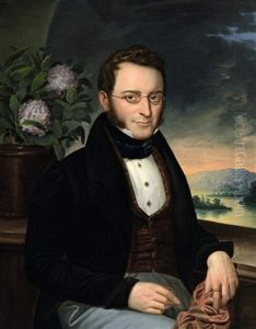 Portrait Eines Sitzenden Herrn, Neben Ihm Eine Hortensie