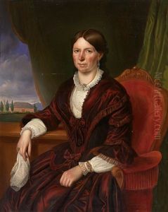 Portraits Eines Ehepaares Vor Landschaftshintergrund (pair)