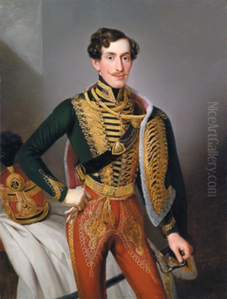 Portrait Eines Ober-offiziers Des K. U. K Garde-husarenregiments Josef Graf Radetzky Von Radetz No. 5 - view 1