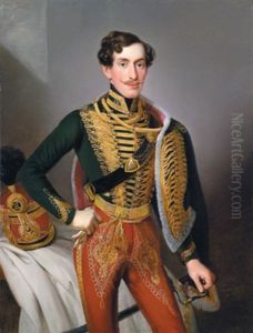 Portrait Eines Ober-offiziers Des K. U. K Garde-husarenregiments Josef Graf Radetzky Von Radetz No. 5 by Johann Frankenberger