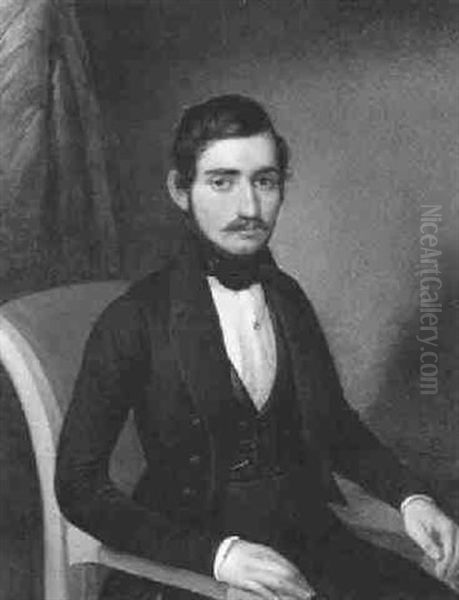 Portrait Eines Herren, In Einem Roten Fauteuil, Sitzend - view 1
