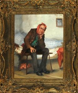 Am Bett Sitzender Mann Mit Zahnschmerzen