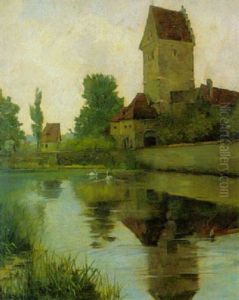 Schwane Auf Einem Teich (im Dachauer Land?)
