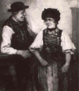 Bauerliches Paar In Sonntagstracht by Robert Frank-Krauss