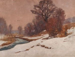 Paysage Hivernal Au Cours D'eau by Franz Xaver Frankl