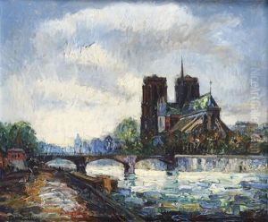 Les Quais Et Notre-dame De Paris by Frank-Will