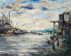 Usines Sur La Seine A Rouen by Frank-Will