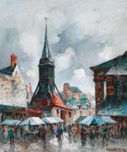 Place Du Marche Sainte Catherine A Honfleur by Frank-Will