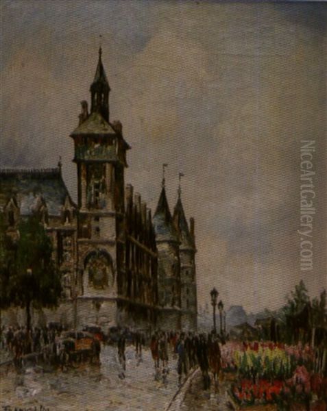 Paris, Le Marche Aux Fleurs Et La Conciergerie - view 1